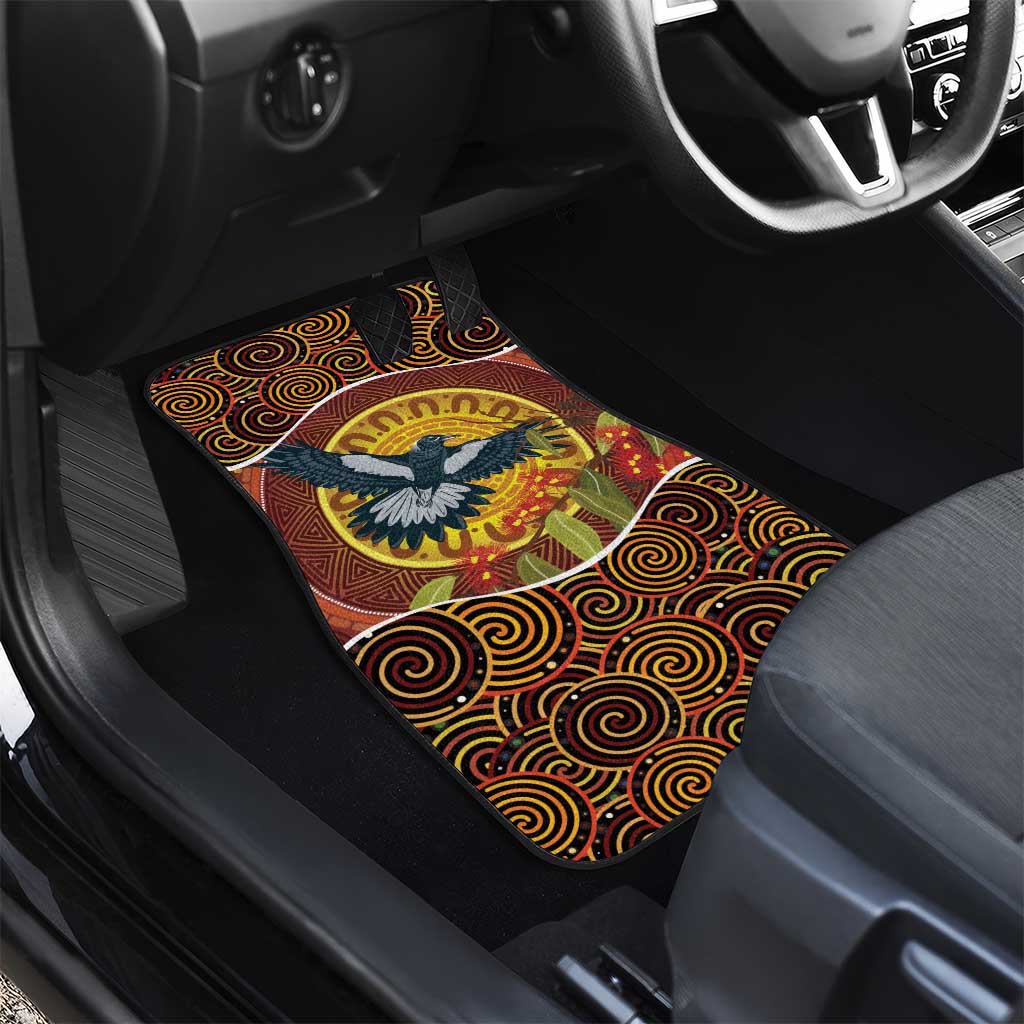 Aboriginal Magpies Dots Art Car Mats Native Australian Animals
