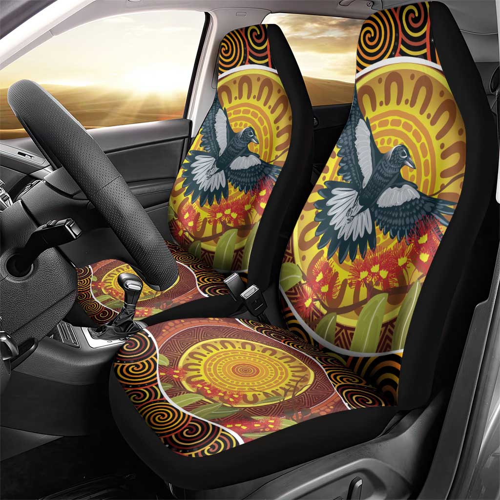 Aboriginal Magpies Dots Art Car Seat Cover Native Australian Animals