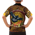 Aboriginal Magpies Dots Art Family Matching Mermaid Dress and Hawaiian Shirt Native Australian Animals