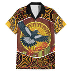 Aboriginal Magpies Dots Art Family Matching Mermaid Dress and Hawaiian Shirt Native Australian Animals