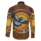 Aboriginal Magpies Dots Art Family Matching Off Shoulder Maxi Dress and Hawaiian Shirt Native Australian Animals