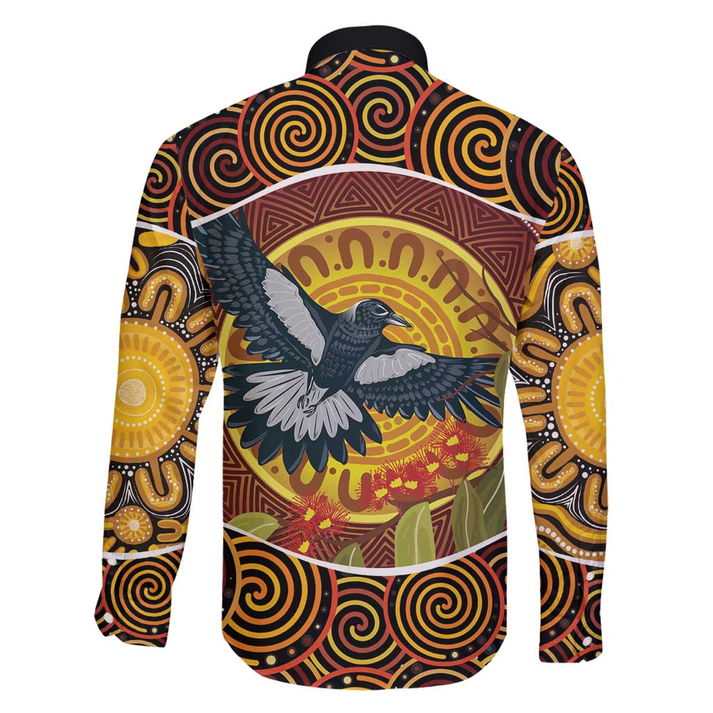 Aboriginal Magpies Dots Art Family Matching Puletasi and Hawaiian Shirt Native Australian Animals