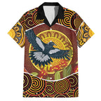 Aboriginal Magpies Dots Art Family Matching Summer Maxi Dress and Hawaiian Shirt Native Australian Animals