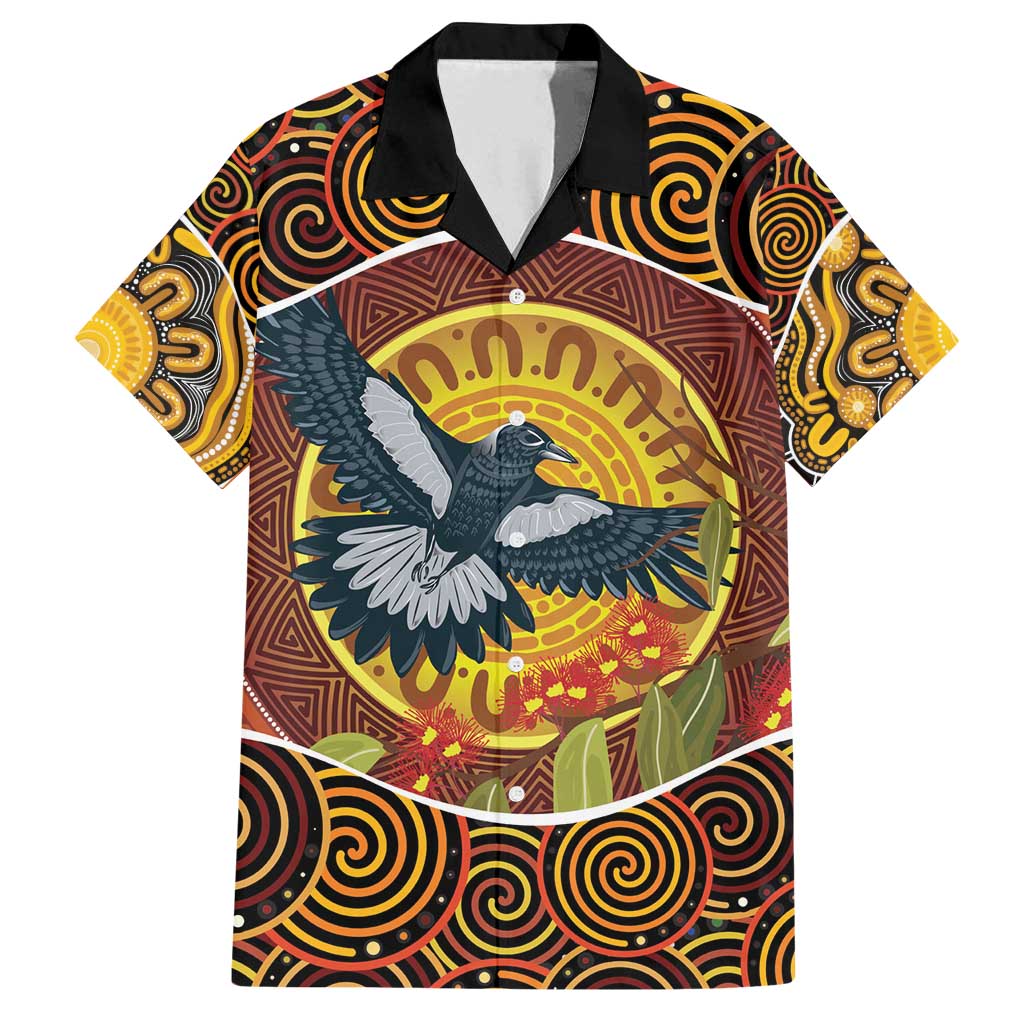 Aboriginal Magpies Dots Art Family Matching Tank Maxi Dress and Hawaiian Shirt Native Australian Animals