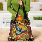 Aboriginal Magpies Dots Art Grocery Bag Native Australian Animals