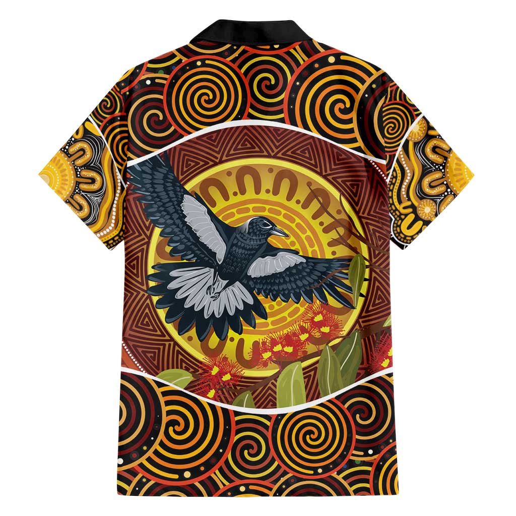 Aboriginal Magpies Dots Art Hawaiian Shirt Native Australian Animals