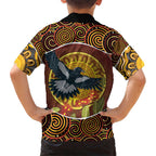 Aboriginal Magpies Dots Art Hawaiian Shirt Native Australian Animals