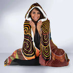 Aboriginal Magpies Dots Art Hooded Blanket Native Australian Animals