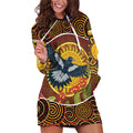 Aboriginal Magpies Dots Art Hoodie Dress Native Australian Animals