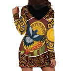 Aboriginal Magpies Dots Art Hoodie Dress Native Australian Animals
