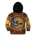 Aboriginal Magpies Dots Art Kid Hoodie Native Australian Animals
