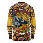 Aboriginal Magpies Dots Art Long Sleeve Shirt Native Australian Animals