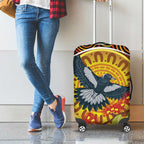 Aboriginal Magpies Dots Art Luggage Cover Native Australian Animals