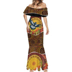 Aboriginal Magpies Dots Art Mermaid Dress Native Australian Animals