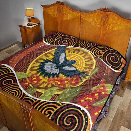 Aboriginal Magpies Dots Art Quilt Native Australian Animals