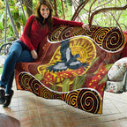 Aboriginal Magpies Dots Art Quilt Native Australian Animals