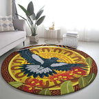 Aboriginal Magpies Dots Art Round Carpet Native Australian Animals