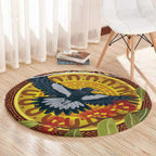 Aboriginal Magpies Dots Art Round Carpet Native Australian Animals
