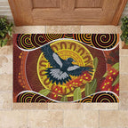 Aboriginal Magpies Dots Art Rubber Doormat Native Australian Animals