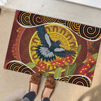 Aboriginal Magpies Dots Art Rubber Doormat Native Australian Animals