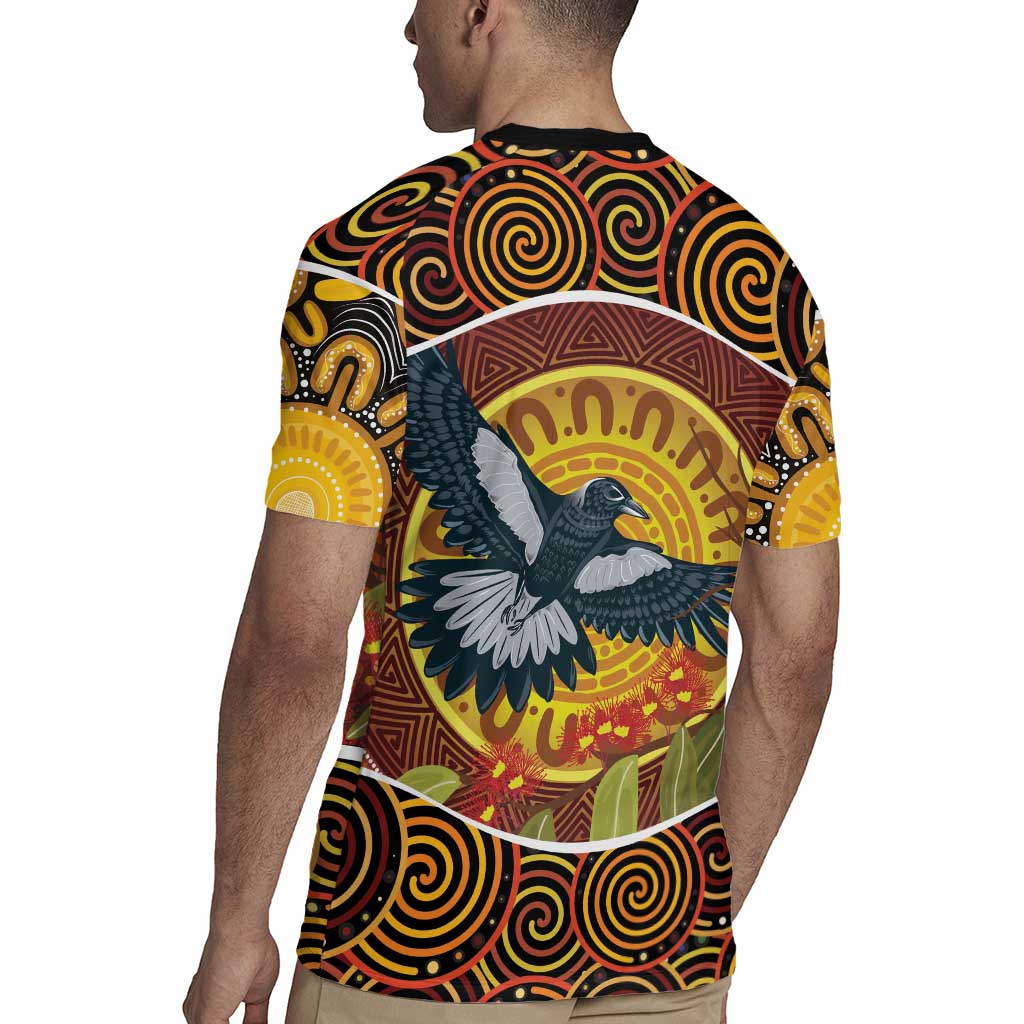 Aboriginal Magpies Dots Art Rugby Jersey Native Australian Animals