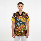 Aboriginal Magpies Dots Art Scrub Top Native Australian Animals - Aussie Hoodie