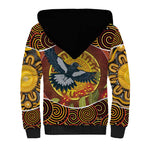 Aboriginal Magpies Dots Art Sherpa Hoodie Native Australian Animals