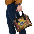 Aboriginal Magpies Dots Art Shoulder Handbag Native Australian Animals