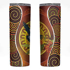 Aboriginal Magpies Dots Art Skinny Tumbler Native Australian Animals