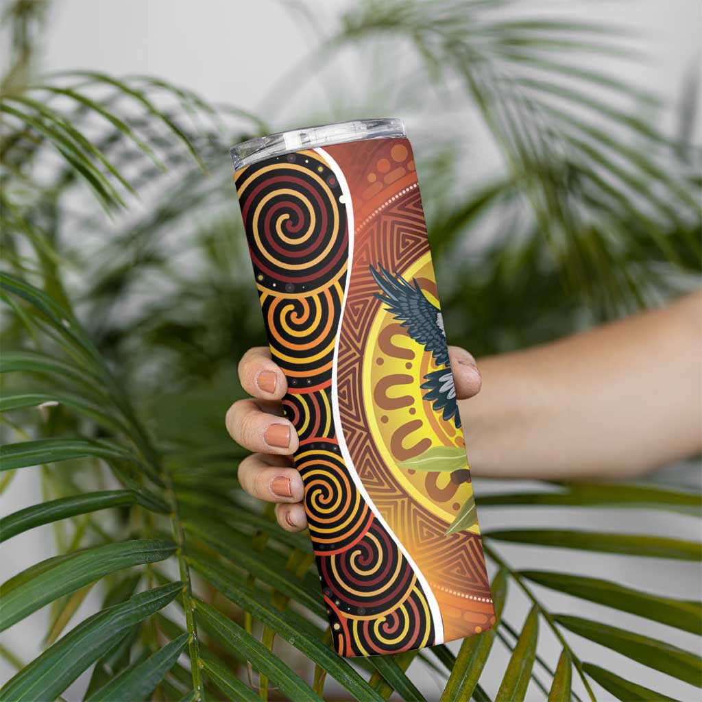 Aboriginal Magpies Dots Art Skinny Tumbler Native Australian Animals