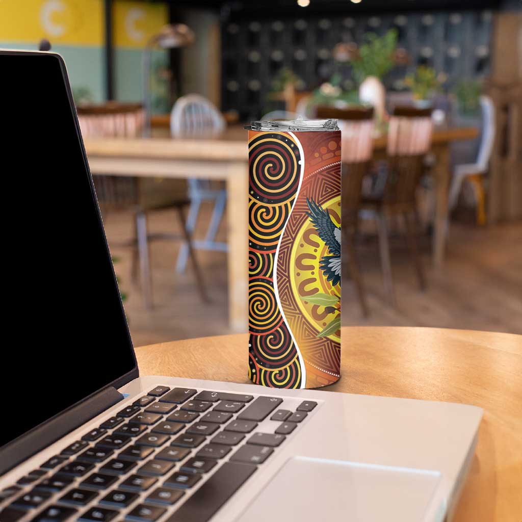 Aboriginal Magpies Dots Art Skinny Tumbler Native Australian Animals