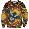Aboriginal Magpies Dots Art Sweatshirt Native Australian Animals