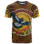 Aboriginal Magpies Dots Art T Shirt Native Australian Animals