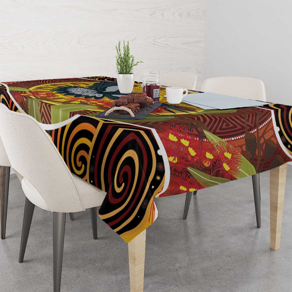 Aboriginal Magpies Dots Art Tablecloth Native Australian Animals