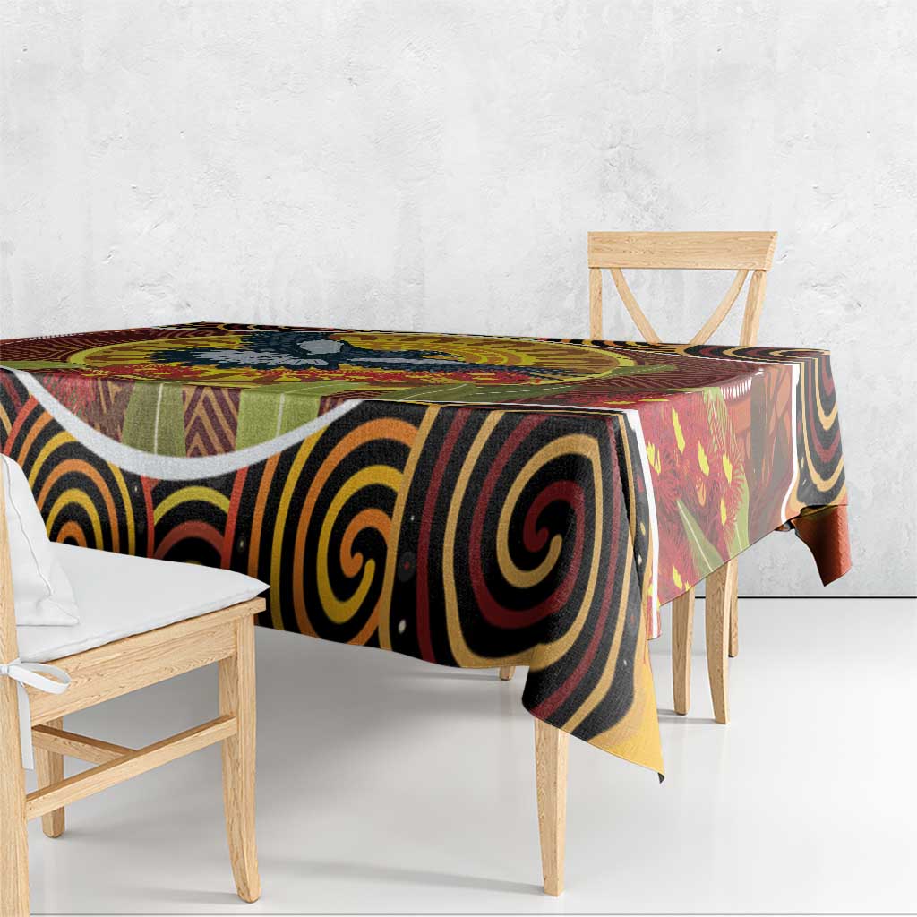 Aboriginal Magpies Dots Art Tablecloth Native Australian Animals
