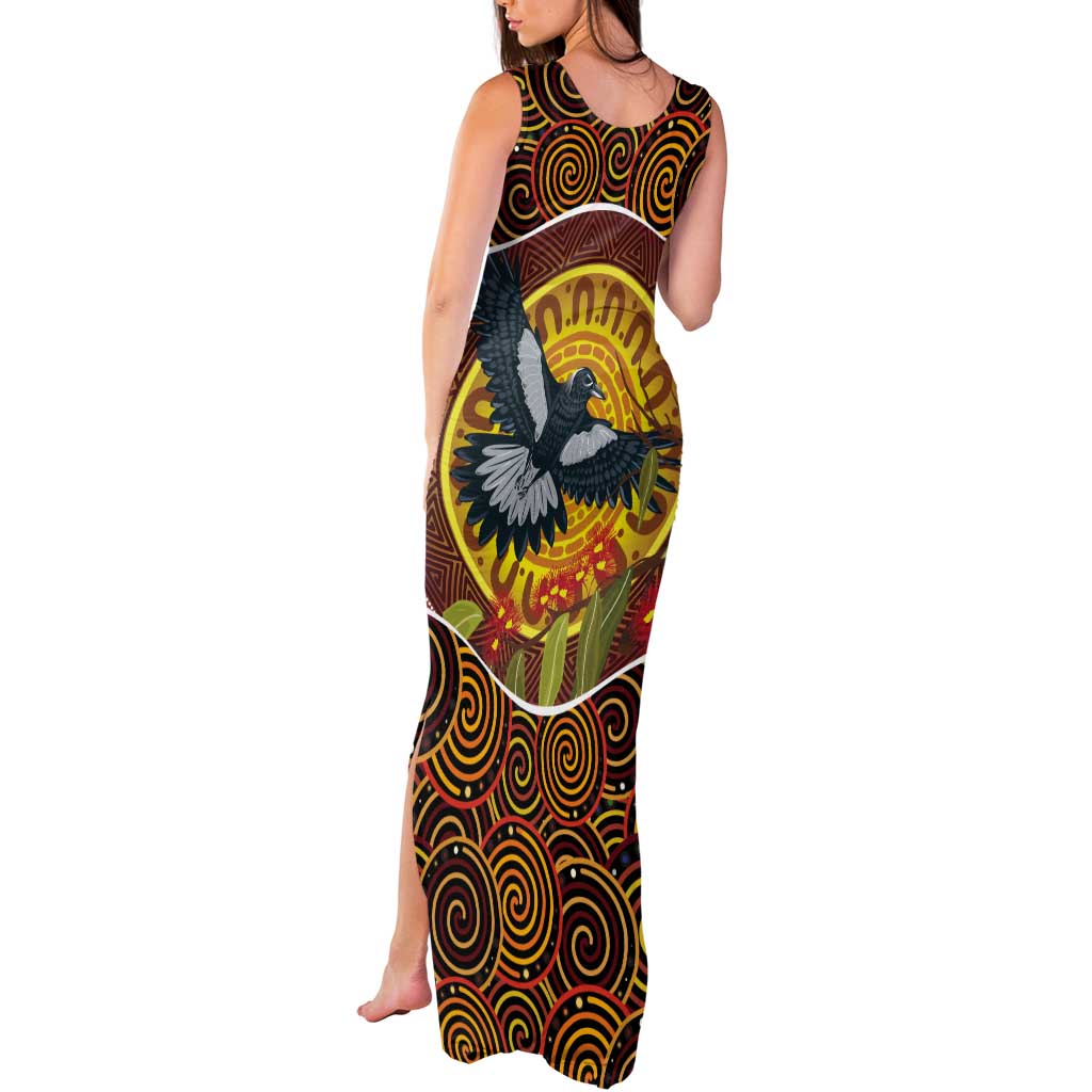 Aboriginal Magpies Dots Art Tank Maxi Dress Native Australian Animals