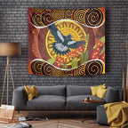 Aboriginal Magpies Dots Art Tapestry Native Australian Animals