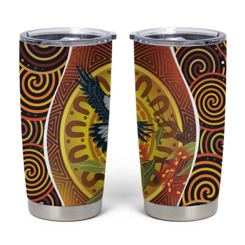 Aboriginal Magpies Dots Art Tumbler Cup Native Australian Animals