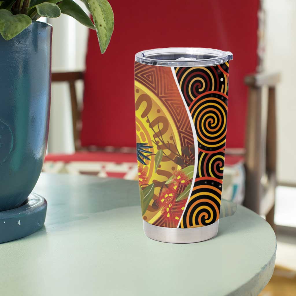 Aboriginal Magpies Dots Art Tumbler Cup Native Australian Animals