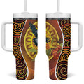 Aboriginal Magpies Dots Art Tumbler With Handle Native Australian Animals