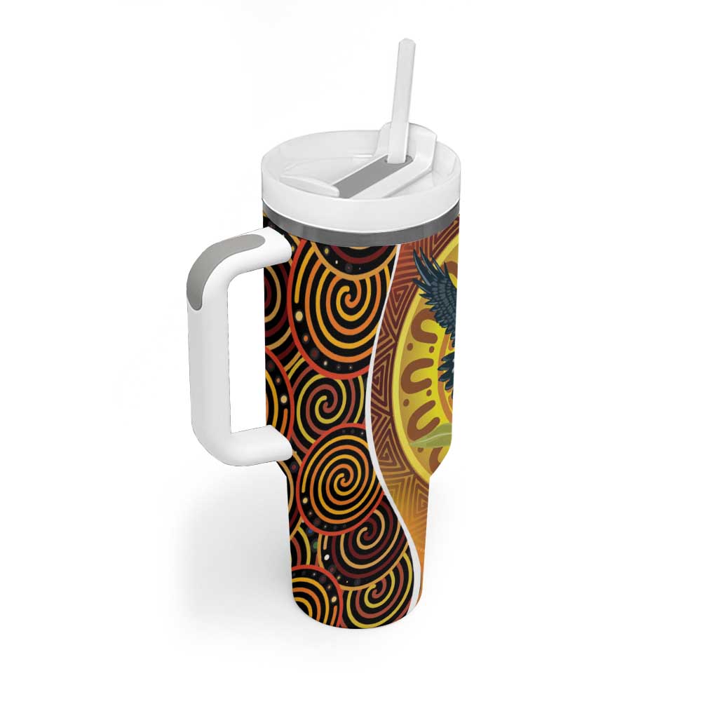Aboriginal Magpies Dots Art Tumbler With Handle Native Australian Animals