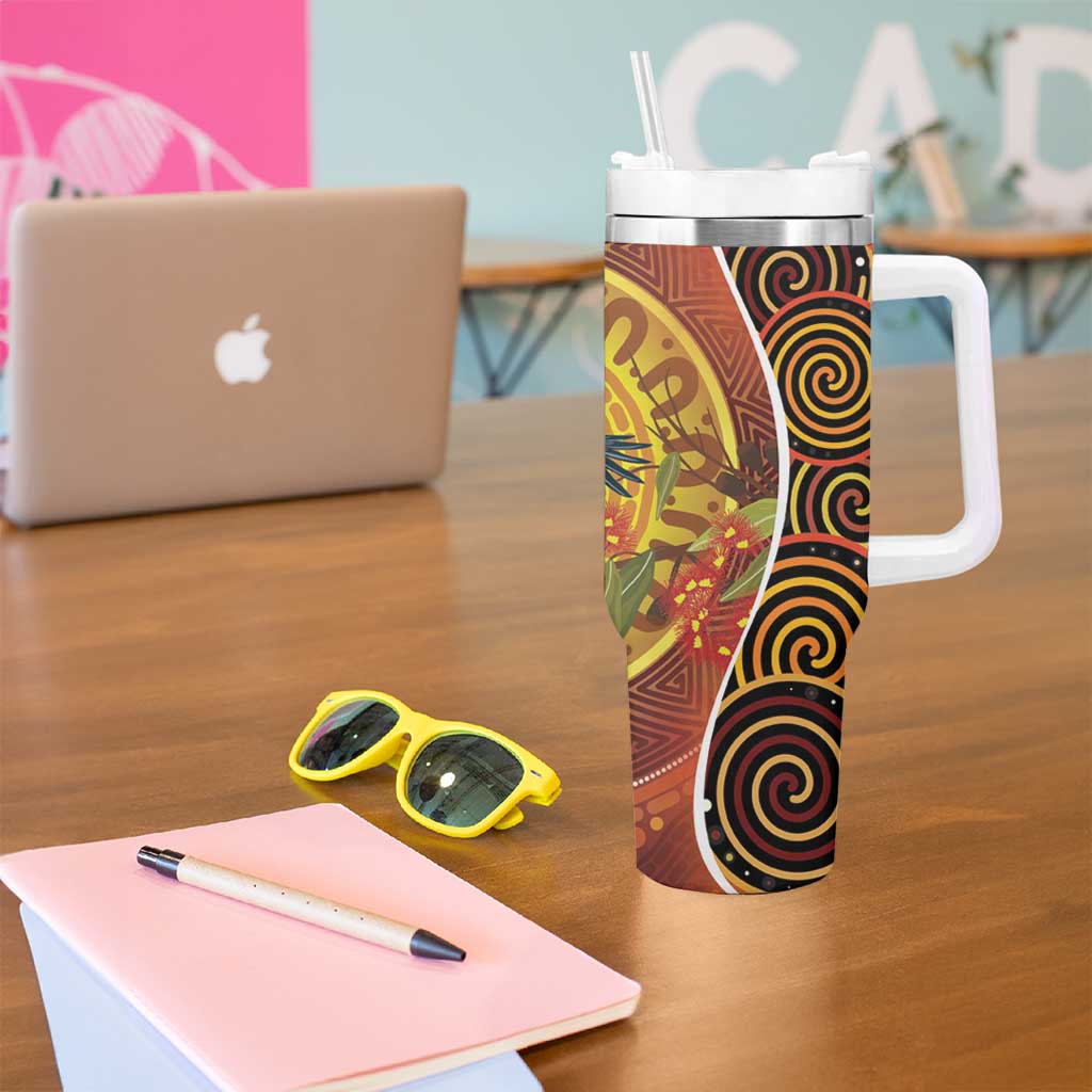 Aboriginal Magpies Dots Art Tumbler With Handle Native Australian Animals