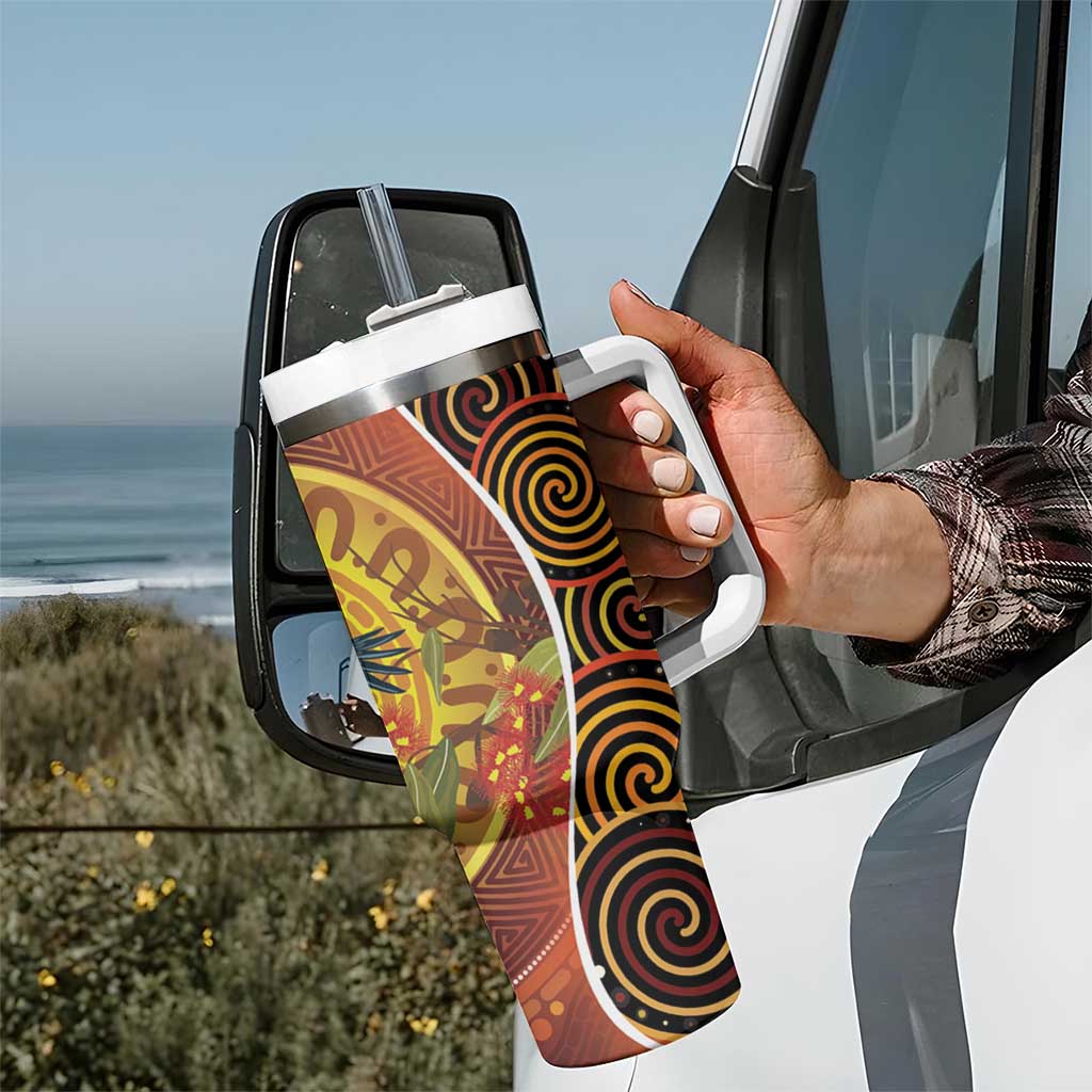 Aboriginal Magpies Dots Art Tumbler With Handle Native Australian Animals