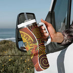 Aboriginal Magpies Dots Art Tumbler With Handle Native Australian Animals