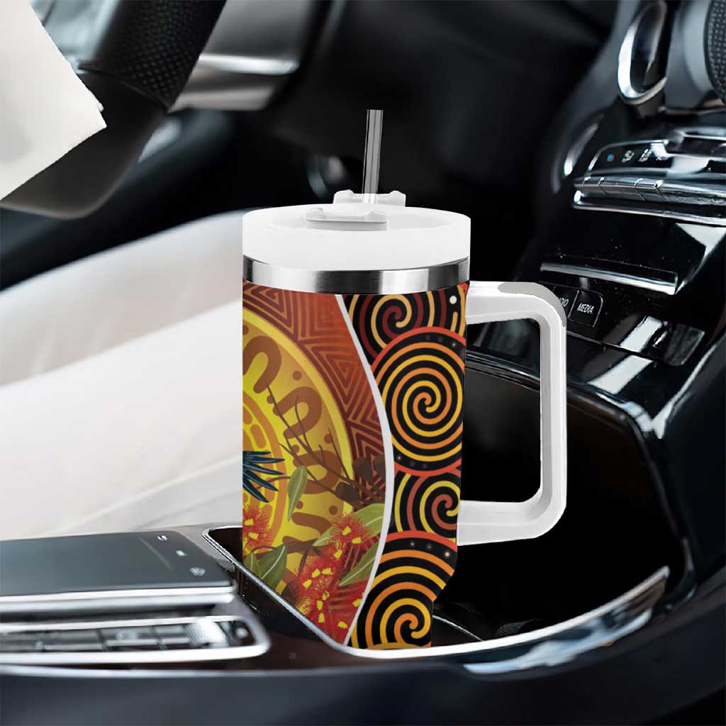 Aboriginal Magpies Dots Art Tumbler With Handle Native Australian Animals