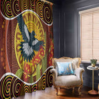 Aboriginal Magpies Dots Art Window Curtain Native Australian Animals