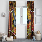 Aboriginal Magpies Dots Art Window Curtain Native Australian Animals