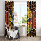 Aboriginal Magpies Dots Art Window Curtain Native Australian Animals