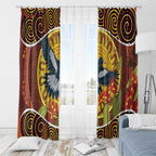 Aboriginal Magpies Dots Art Window Curtain Native Australian Animals