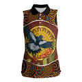 Aboriginal Magpies Dots Art Women Sleeveless Polo Shirt Native Australian Animals